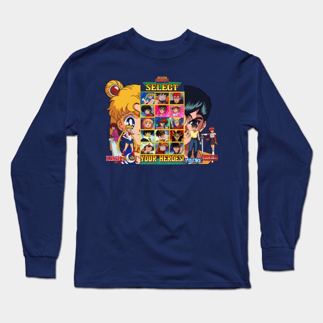 Select 90s Heroes - Anime And Manga - Long Sleeve T-Shirt | TeePublic